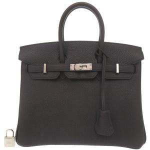 未使用品 エルメス バーキン25 トゴ ブラック シルバー金具 G刻印 ハンドバッグ 黒 1399 HERMES