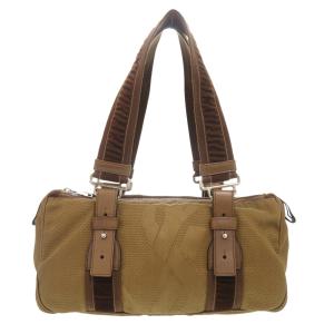 美品 イヴ サンローラン 119976 ミニボストン キャンバス ブラウン ハンドバッグ 0505 YVES SAINT LAURENT