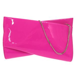 新品同様 クリスチャンルブタン ルビットツイスト パテントレザー ピンク チェーンショルダー クラッチ バッグ 1468 Christian Louboutin