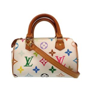 中古 ルイ・ヴィトン ルイヴィトン マルチカラー ミニスピーディ M92645 ブロン 白 ショルダー ハンド バッグ LV 0024LOUIS VUITTON  9D0024EAB5｜life-time