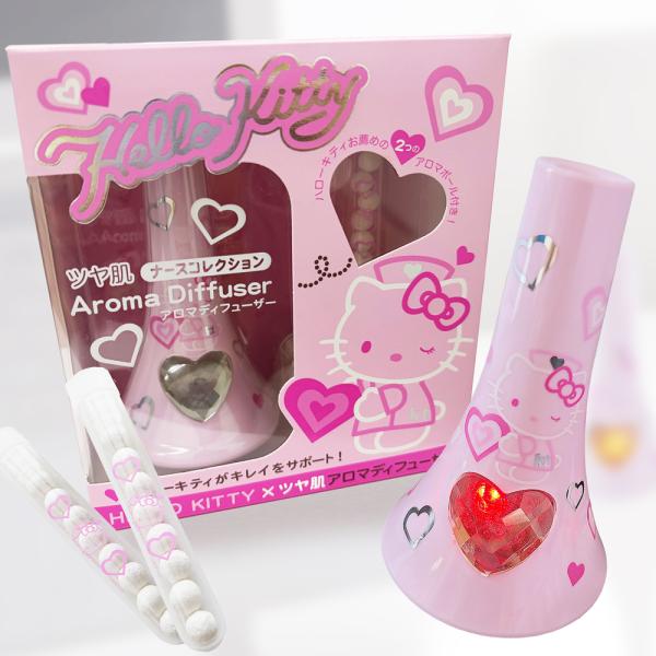 ハローキティー アロマディフューザー アロマボール付き 芳香器  LEDカラフル発光 ナースキティ ...