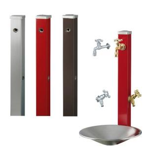 立水栓スプレ蛇口2個付きステンレス製パンセット ユニソン