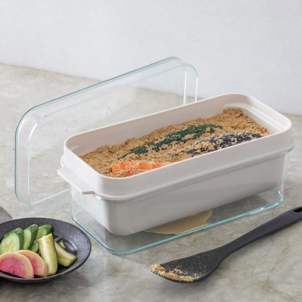 オークス レイエ ぬかどこボックス しゃもじ付 日本製 LES3201 ぬか漬け 漬物 水抜き コン...