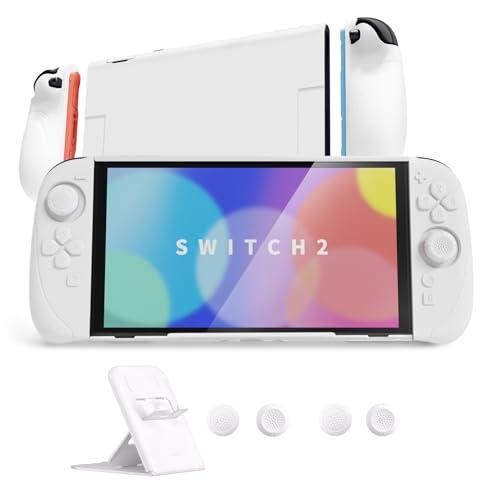 【互換品】ホワイト Nintendo Switch 2（2025）対応保護カバー シリコングリップ＋...