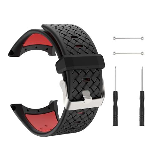 ブラックレッド Suunto Core用 バンド ソフト TPU製ストラップ/バンド サイズ5.51...