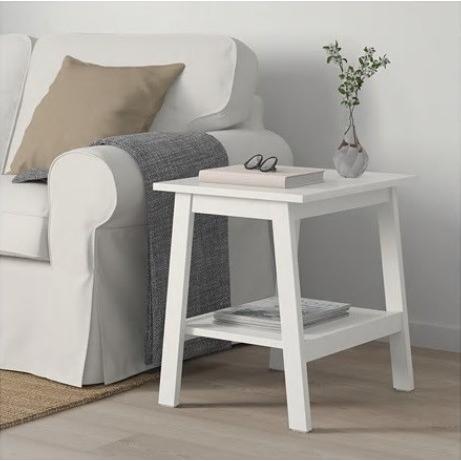 IKEA イケア LUNNARP ルンナルプ サイドテーブル, ホワイト  55x45 cm