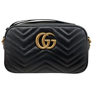 GUCCI グッチ GGマーモント ミニ バケットバッグ 巾着型 ショルダーバッグ チェーンバッグ レザー ブラック 黒 レッド 赤 573817 GUCCI（グッチ） GGマーモント ミニ バケットバッグ 巾着型 ショルダー