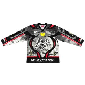シュプリーム 長袖シャツ ウータンクラン ホッケー ジャージ Sサイズ ポリエステル ブラック グレー Wu-Tang Clan Hockey Jersey Supreme