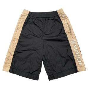 ルイヴィトン ショートパンツ ハーフパンツ RW212W PG5 FLPA44 34サイズ ナイロン ロゴ ブラック ブラウン LOUIS VUITTON