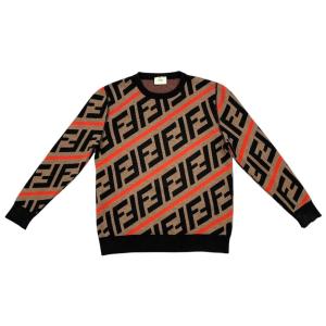 フェンディ キッズセーター ズッカ ニット JKUXV 002 12Aサイズ ウール ロゴ ブラウン ブラック レッド FENDI