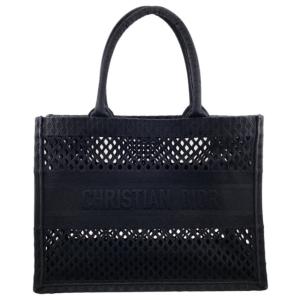 DIOR ディオール Dior Book Tote メッシュブックトート M1296ZWRA_M911 トートバッグ キャンバス ロゴ ブラック カード付き｜lifecreate-kc