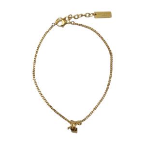 美品 サンローランパリ YSL ロゴ ブレスレット メタル ゴールド