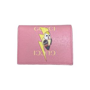 グッチシマ グッチ 財布 二つ折り レディース ピンク キャット