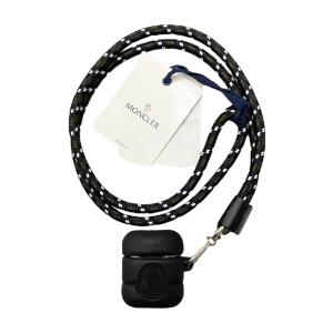 モンクレール AirPods シリコンケース 第2世代 6B70900 ロゴ ショルダーストラップ ブラック MONCLER