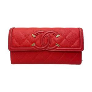 CHANEL シャネル ココマーク ラウンドファスナー 長財布 レザー 