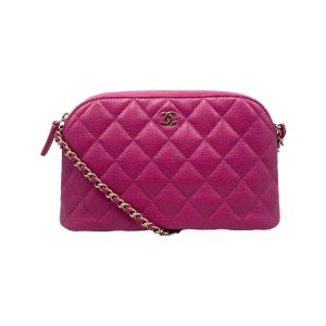 シャネル ショルダーバッグ クラシックチェーンクラッチ マトラッセ キャビアスキン ココマーク ピンク ゴールド金具 CHANEL｜lifecreate-kc