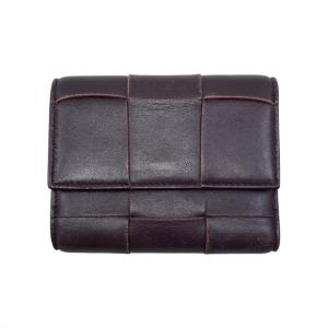 美品✨Bottega Veneta マキシイントレチャート 二つ折り財布 黒 BOTTEGA VENETA 2つ折り財布 マキシイントレチャート