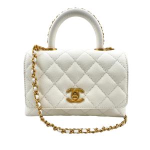 シャネル バッグ Small shopping bag, Braided raffia, calfskin & gold-tone metal