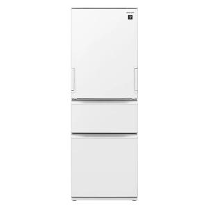 設置無料 冷蔵庫 左右開き シャープ SHARP 冷凍冷蔵庫 どっちもドア マットオフホワイト SJ-PW37K-W