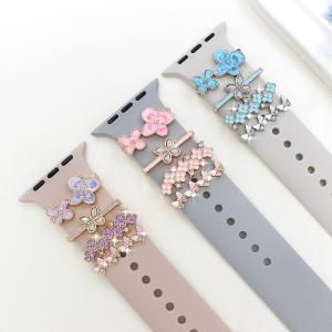 スマートウォッチアクセサリー Apple Watch バンド チャーム 単品 フラワー 花 リボン アップルウォッチ アクセサリー ベルト飾り かわいい 韓国 レディース