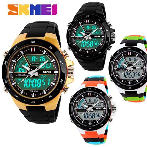 SKMEI ファッション男性 スポーツウォッチ スポーツ腕時計 ランニングウォッチ LED デジタル...