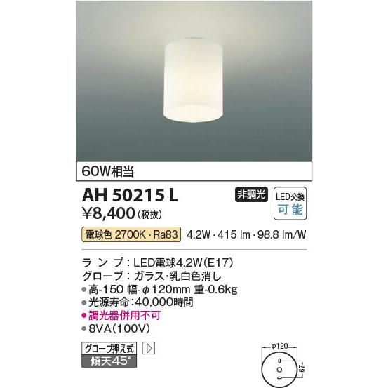 [インボイス領収書対応] コイズミ照明 KOIZUMI ＬＥＤ直付器具*AH50215L  