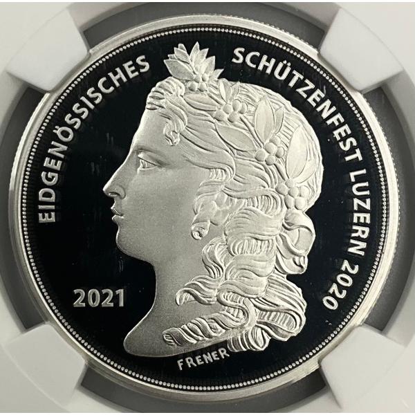 2021年 スイス 現代射撃祭 ルツェルン 50フラン 銀貨 NGC社鑑定 PF69 ULTRA C...