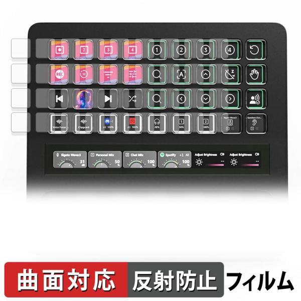 Elgato STREAM DECK + XL ( LCDキー用 ) 保護フィルム 曲面対応 反射低...