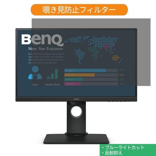 BenQ BL2480T 23.8インチ 対応 覗き見防止 プライバシー フィルター ブルーライトカ...