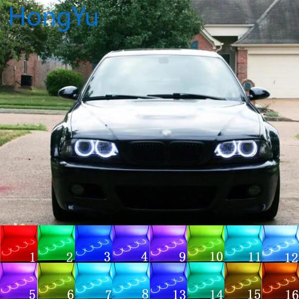 ヘッドライトマルチカラー RGB Led エンジェルアイズハローリング目 RF リモート Bmw E...