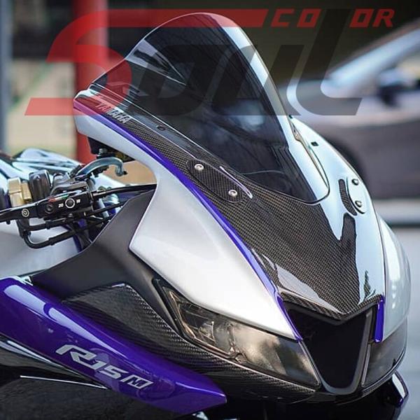 オートバイバイザー風防ウインドスクリーンフィットヤマハyzf R125 R15 V3.0 R15M ...