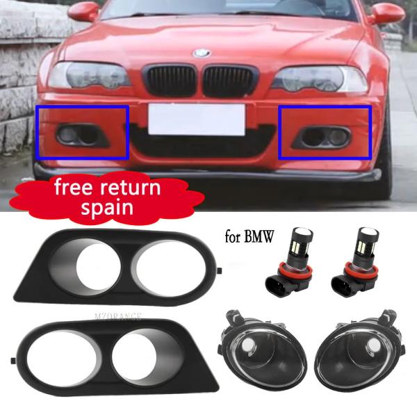 BMW E46 m3 20012005 フォグライト 光沢 ブラックシャフト グリルカバー LEDヘ...