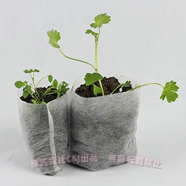 100個の不織布苗ポットバッグ 生分解性環境に優しい白い植栽バッグ保育園バッグ植物生地成長株式会社錦...
