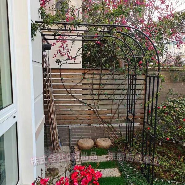 ガーデンアーチアーバー大型ガーデンアーチDIYハーフアーチフラワーアーチC&amp;J鉄製ローズアーチ、屋外...