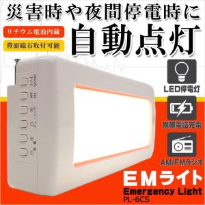 充電式 EMライト ラジオ付き Emergency Light 自動点灯 LEDランタン 防犯防災グッズ 非常灯 玄関室内 屋外照明 停電対策  アウトドア おしゃれ dimd｜lifemaru