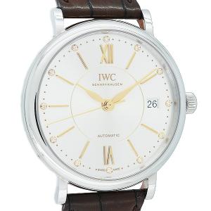 送料無料・返品可♪IWC ポートフィノ ミッドサイズ 12Pダイヤ SS/革 IW458101 シルバー文字盤 A+♪ サントーニ社製アリゲーターレザー シャウハウゼン｜lifenet78