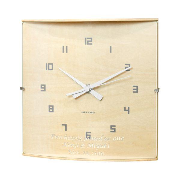 名前入り 名入れ 結婚祝い 新築祝い ウッドガラスクロック ナチュラルS 掛け時計 おしゃれ 壁掛け...