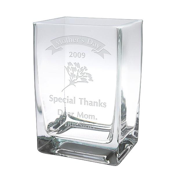 名入れ プレゼント フラワーベース レクタングル 花瓶