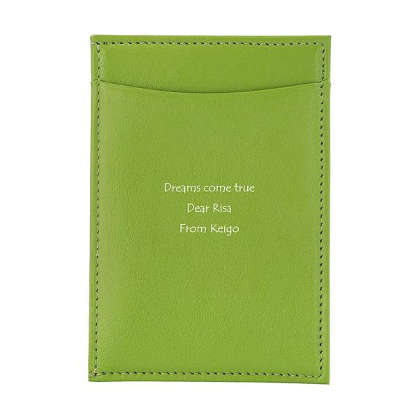 名入れ ギフト プレゼント パスケース グリーン 入学祝い 贈り物 オシャレ おしゃれ 名前入り 友...