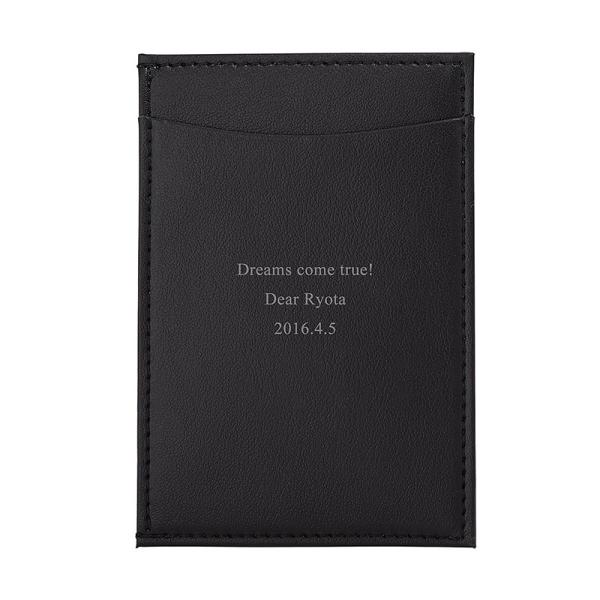 名入れギフト プレゼント パスケース ブラック 入学祝い 黒色 贈物 卒業祝い 卒業記念品 息子 甥...