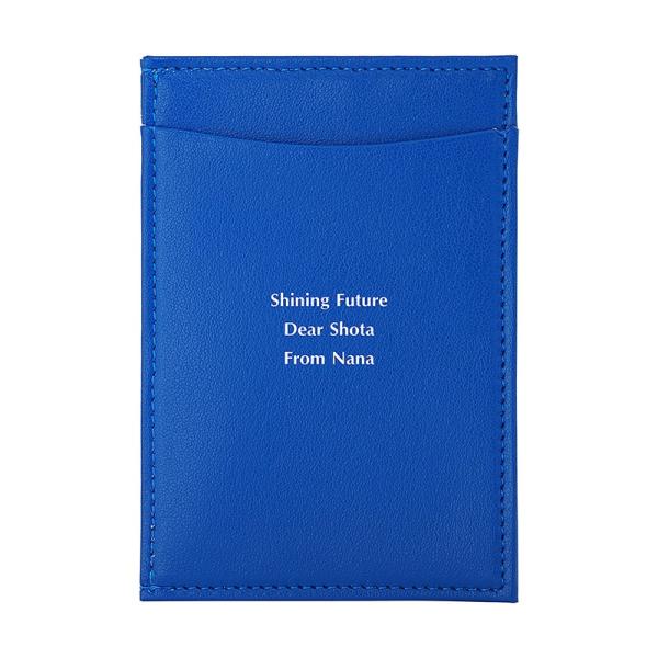 名入れギフト プレゼント パスケース ブルー 青色 カッコイイ 贈り物 オリジナル 定期入れ カード...