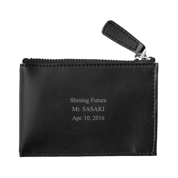 名入れギフト プレゼント フラットコインケース ブラック 小銭入れ 黒色 オシャレ 名前入り 贈り物...