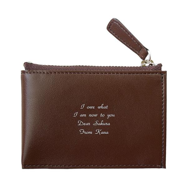名入れギフト プレゼント コインケース ブラウン 小銭入れ 茶色 義父 祖父 孫から かわいい 贈り...