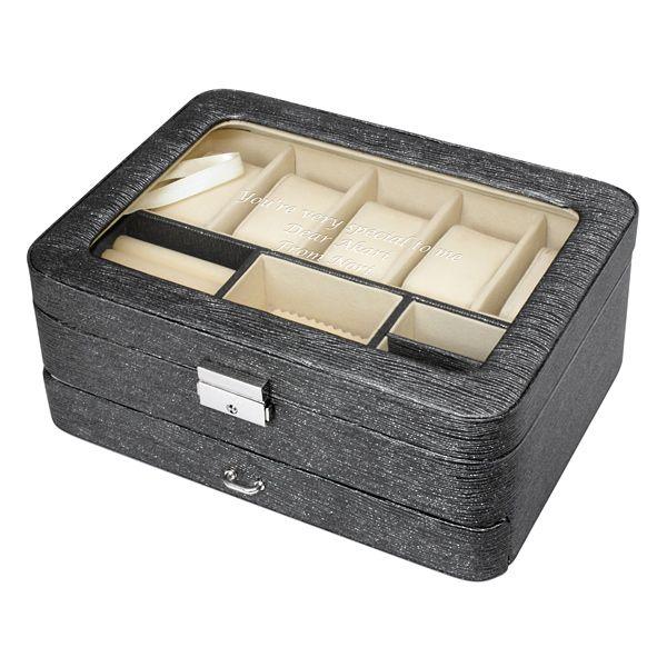 名入れ プレゼント ウォッチ＆ジュエルボックス ブラック