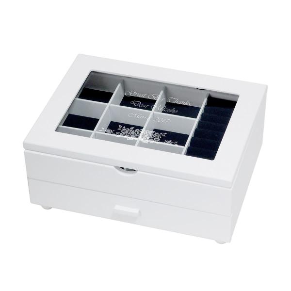 名入れギフト かわいい 誕生日プレゼント 女性 結婚記念日 ジュエリーボックス ホワイトL 母親 妻...