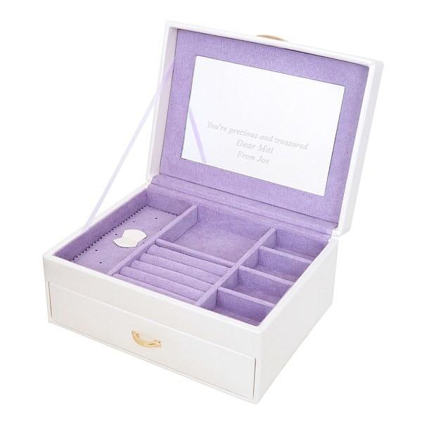 名入れギフト プレゼント -ジュエルケース ホワイト- 名前入り カワイイ 結婚記念日 妻 嫁 彼女...