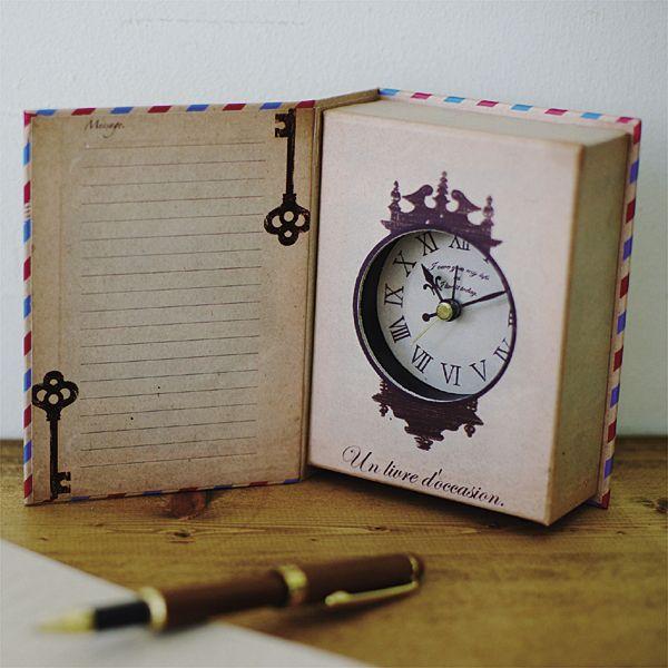 置き時計 置時計 時計 ブッククロック MERCI