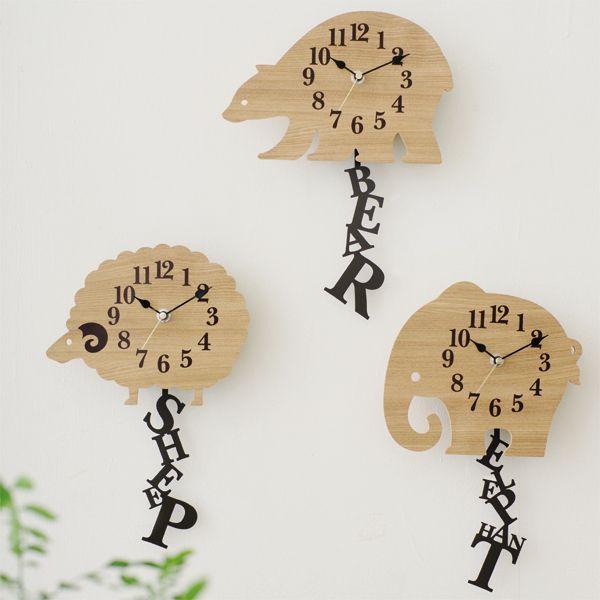 木製 振り子時計 壁掛け時計 振子時計 SHEEP/ELEPHANT