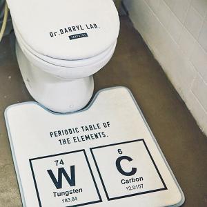 トイレマットセット -scientist-　トイレタリーセット おしゃれ お洒落 カッコイイ 海外 外国 洗浄便座用 カッコイイ オシャレ リケジョ 理系女子 シンプル｜lifeplus