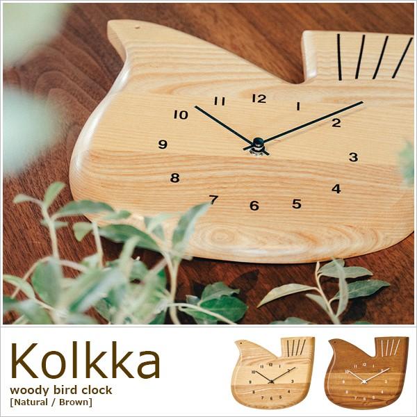 かわいい 木製時計 壁掛け時計 KOKO 鳥 動物 北欧 静か カワイイ 掛け時計 木の時計 おしゃ...
